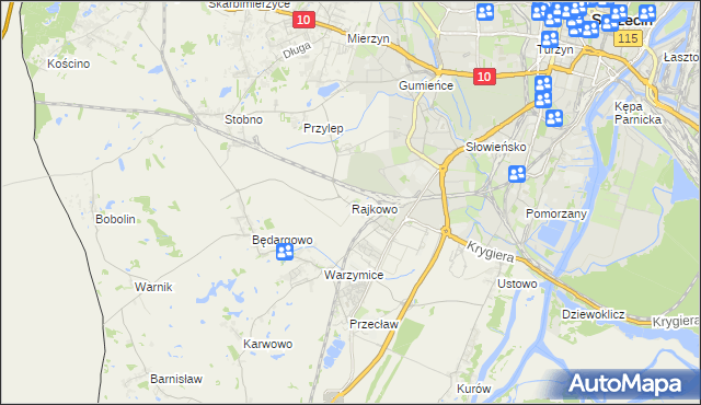 mapa Rajkowo, Rajkowo na mapie Targeo