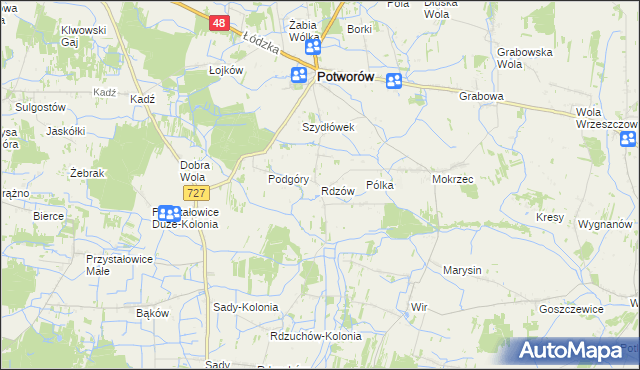 mapa Rdzów, Rdzów na mapie Targeo