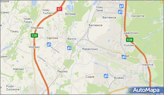 mapa Rębiechowo, Rębiechowo na mapie Targeo