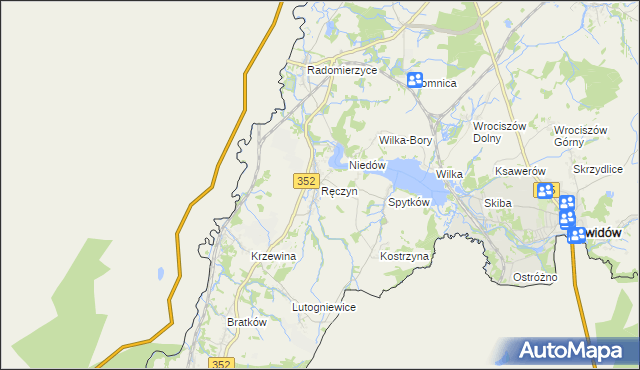 mapa Ręczyn, Ręczyn na mapie Targeo