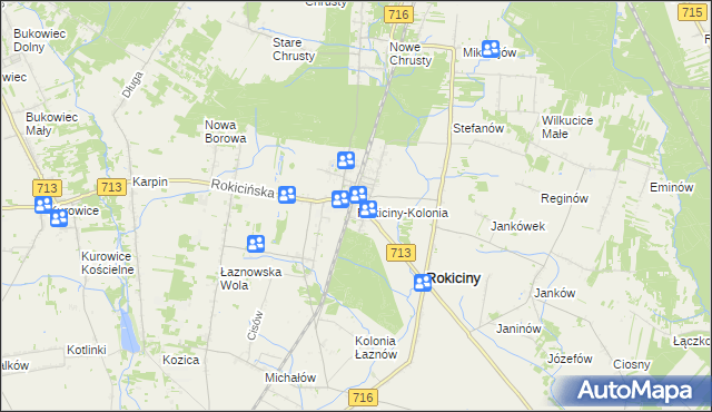 mapa Rokiciny-Kolonia, Rokiciny-Kolonia na mapie Targeo