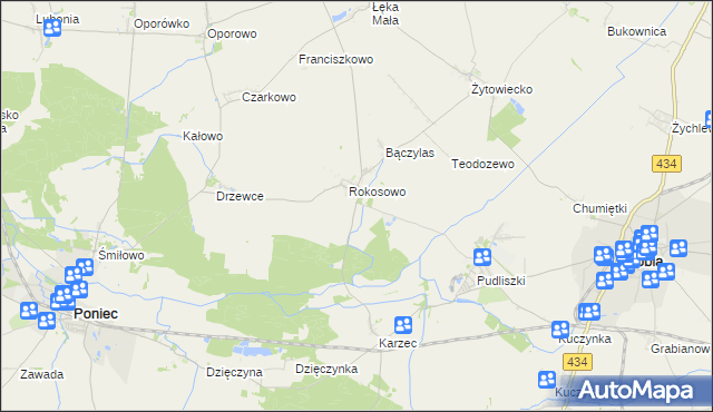 mapa Rokosowo Osada, Rokosowo Osada na mapie Targeo