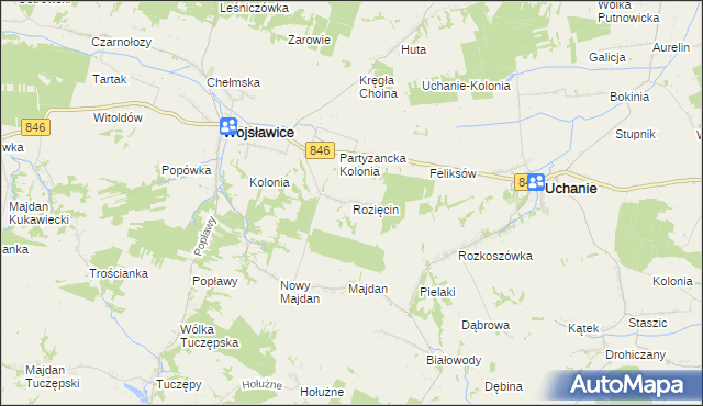 mapa Rozięcin, Rozięcin na mapie Targeo