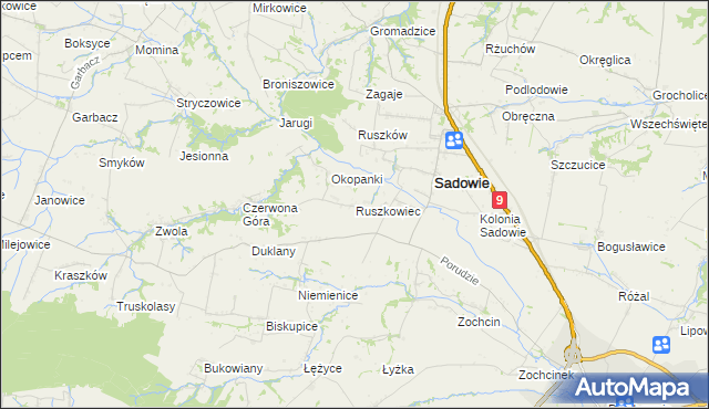 mapa Ruszkowiec, Ruszkowiec na mapie Targeo