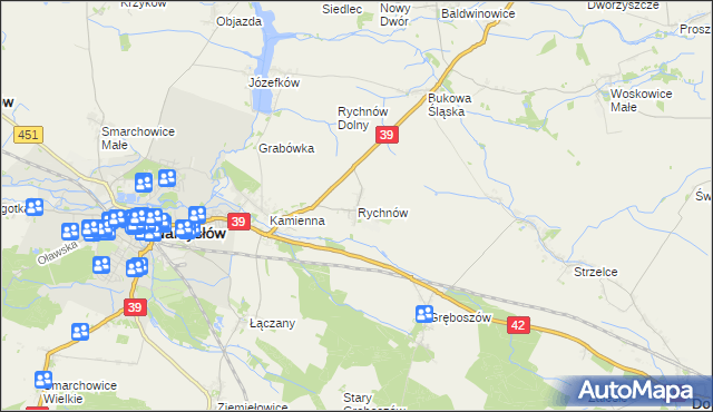 mapa Rychnów gmina Namysłów, Rychnów gmina Namysłów na mapie Targeo