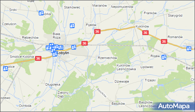 mapa Rzemiechów, Rzemiechów na mapie Targeo