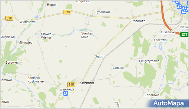 mapa Sątop, Sątop na mapie Targeo