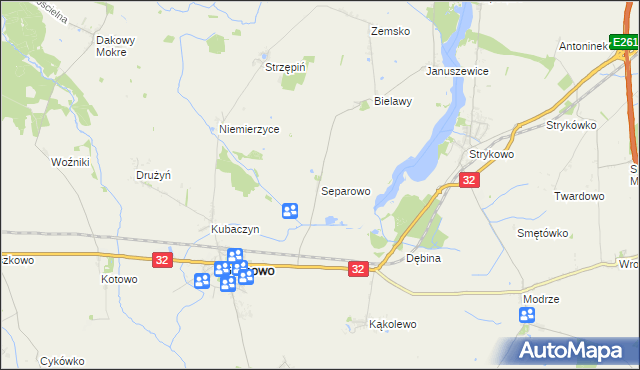 mapa Separowo, Separowo na mapie Targeo