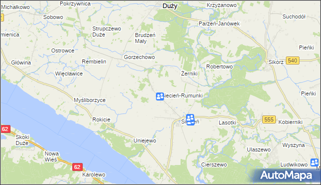 mapa Siecień-Rumunki, Siecień-Rumunki na mapie Targeo