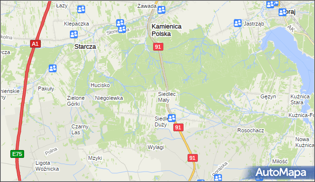 mapa Siedlec Mały, Siedlec Mały na mapie Targeo