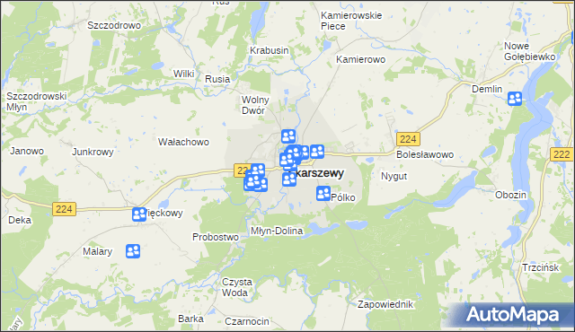 mapa Skarszewy powiat starogardzki, Skarszewy powiat starogardzki na mapie Targeo