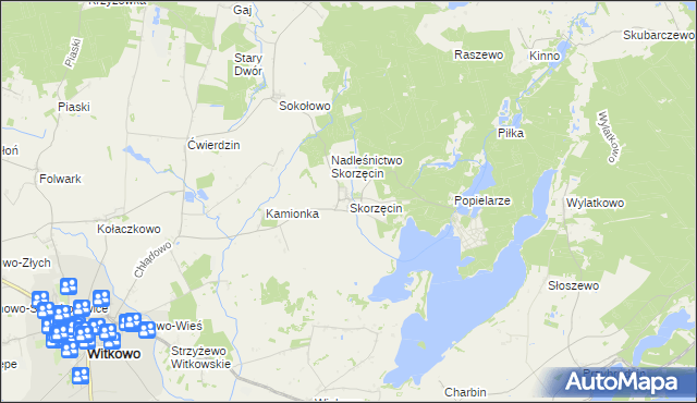 mapa Skorzęcin, Skorzęcin na mapie Targeo