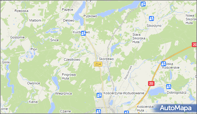 mapa Skorzewo, Skorzewo na mapie Targeo