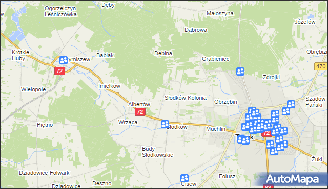 mapa Słodków-Kolonia, Słodków-Kolonia na mapie Targeo