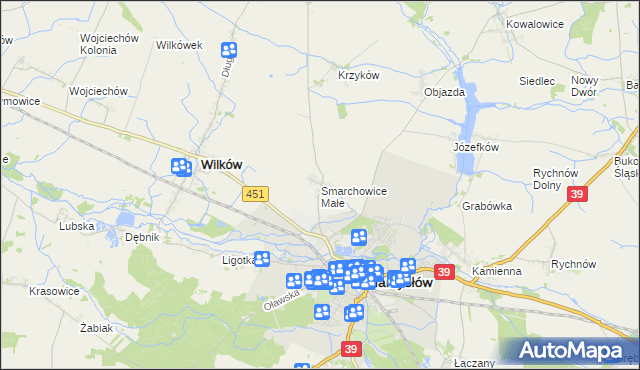 mapa Smarchowice Małe, Smarchowice Małe na mapie Targeo