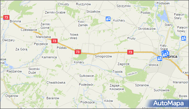 mapa Smogorzów gmina Stopnica, Smogorzów gmina Stopnica na mapie Targeo