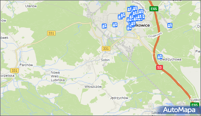 mapa Sobin, Sobin na mapie Targeo