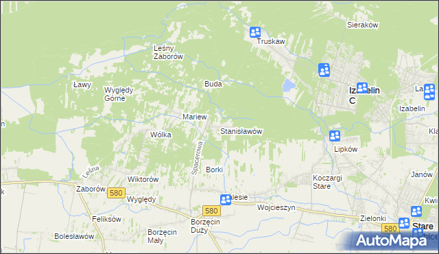 mapa Stanisławów gmina Stare Babice, Stanisławów gmina Stare Babice na mapie Targeo