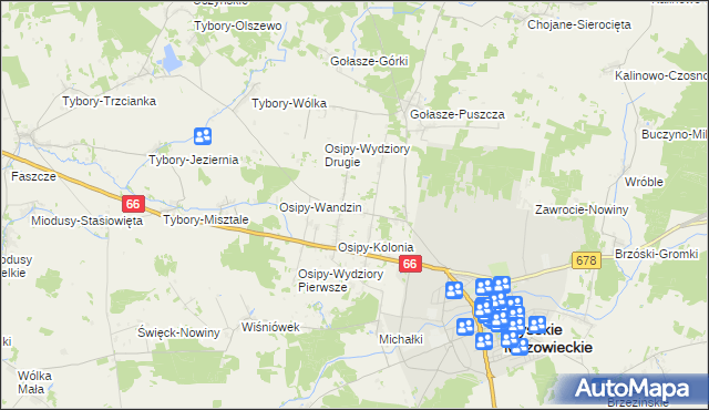 mapa Stare Osipy, Stare Osipy na mapie Targeo