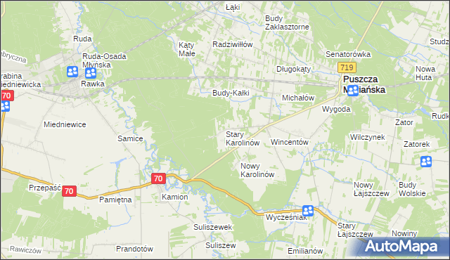 mapa Stary Karolinów, Stary Karolinów na mapie Targeo