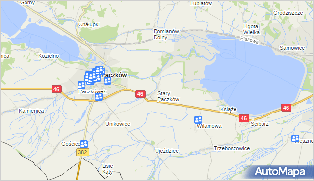 mapa Stary Paczków, Stary Paczków na mapie Targeo