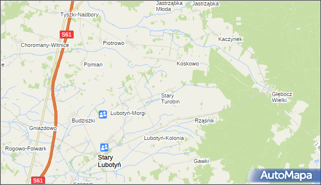 mapa Stary Turobin, Stary Turobin na mapie Targeo