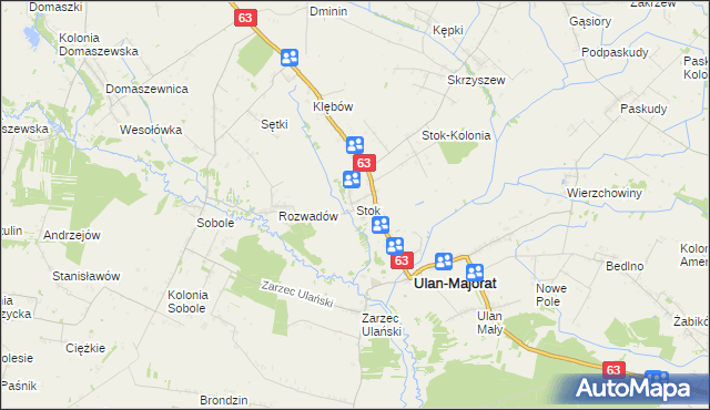 mapa Stok gmina Ulan-Majorat, Stok gmina Ulan-Majorat na mapie Targeo