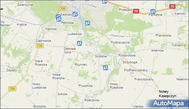 mapa Strobów, Strobów na mapie Targeo