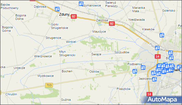 mapa Świące, Świące na mapie Targeo