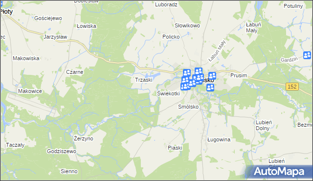 mapa Świekotki, Świekotki na mapie Targeo