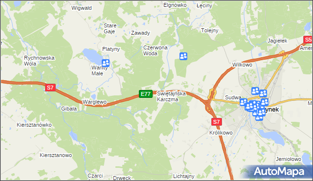 mapa Świętajńska Karczma, Świętajńska Karczma na mapie Targeo