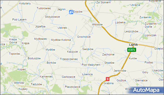 mapa Swojków gmina Lipnik, Swojków gmina Lipnik na mapie Targeo