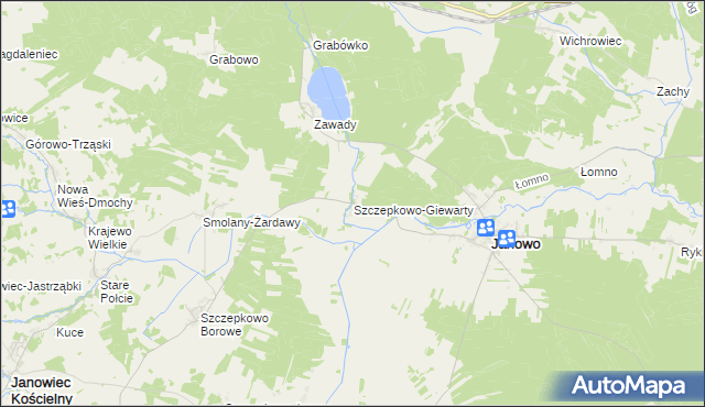 mapa Szczepkowo-Giewarty, Szczepkowo-Giewarty na mapie Targeo