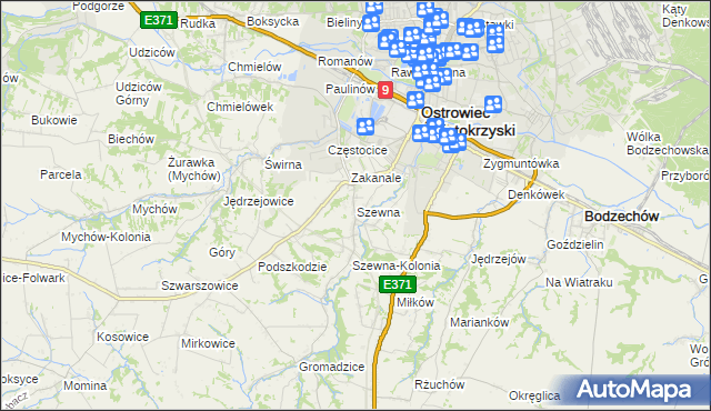 mapa Szewna, Szewna na mapie Targeo