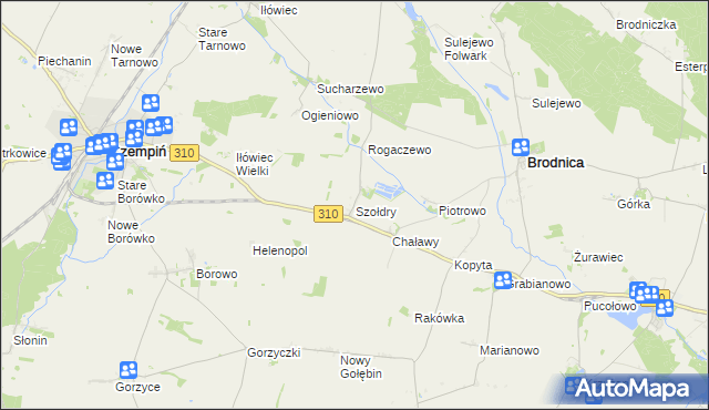 mapa Szołdry, Szołdry na mapie Targeo