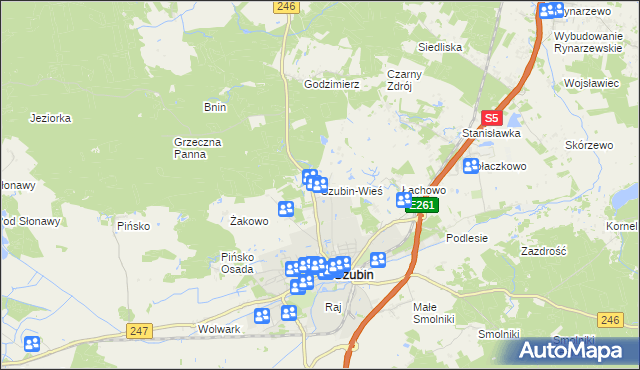 mapa Szubin-Wieś, Szubin-Wieś na mapie Targeo