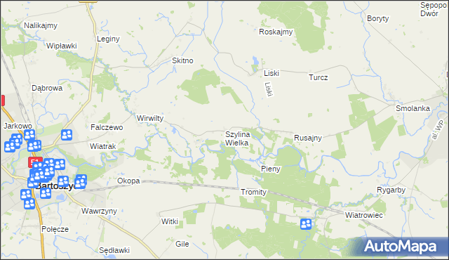 mapa Szylina Wielka, Szylina Wielka na mapie Targeo