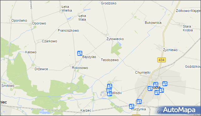 mapa Teodozewo, Teodozewo na mapie Targeo