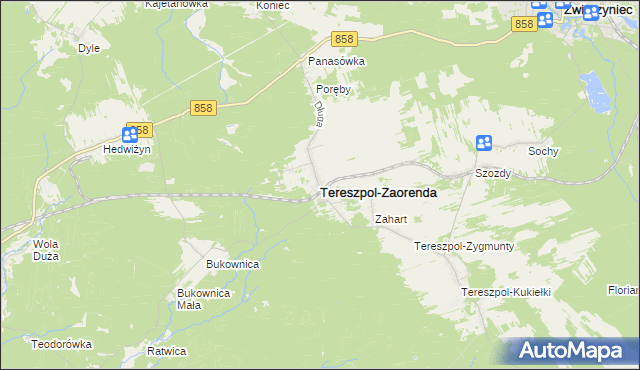 mapa Tereszpol-Zaorenda, Tereszpol-Zaorenda na mapie Targeo