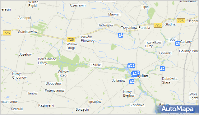 mapa Tomczyce gmina Błędów, Tomczyce gmina Błędów na mapie Targeo