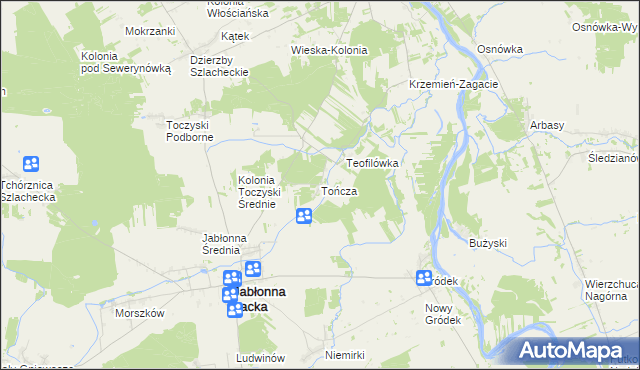 mapa Tończa gmina Jabłonna Lacka, Tończa gmina Jabłonna Lacka na mapie Targeo