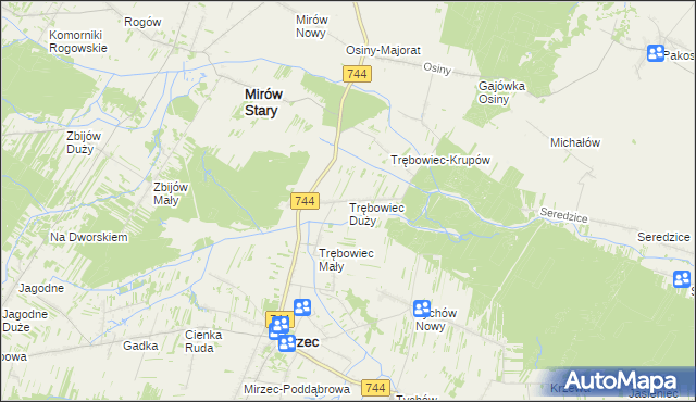 mapa Trębowiec Duży, Trębowiec Duży na mapie Targeo