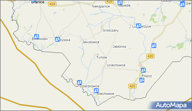 mapa Turków, Turków na mapie Targeo