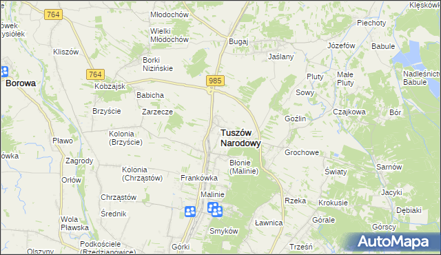 mapa Tuszów Narodowy, Tuszów Narodowy na mapie Targeo