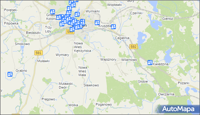 mapa Wajsznory, Wajsznory na mapie Targeo