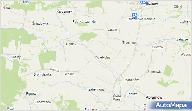 mapa Wielkolas, Wielkolas na mapie Targeo