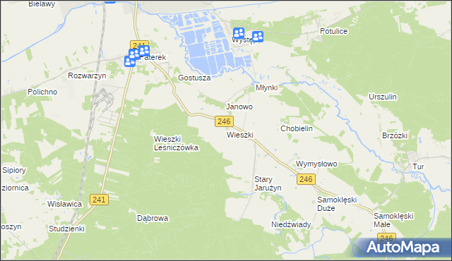 mapa Wieszki, Wieszki na mapie Targeo