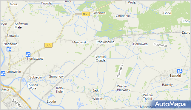 mapa Wietlin Osada, Wietlin Osada na mapie Targeo