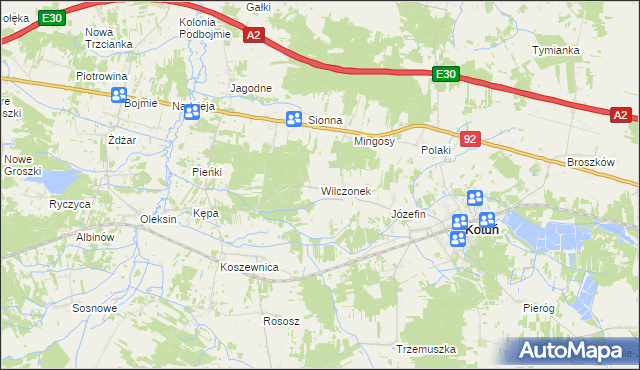 mapa Wilczonek, Wilczonek na mapie Targeo