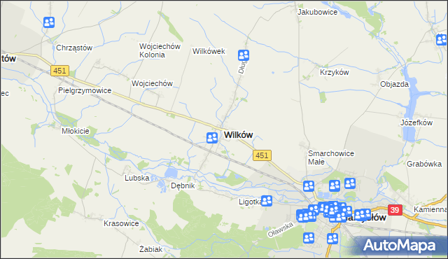 mapa Wilków powiat namysłowski, Wilków powiat namysłowski na mapie Targeo